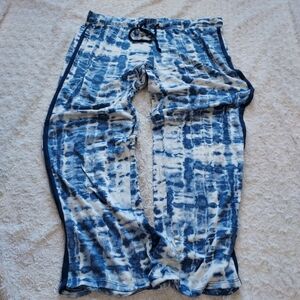 Lucky Brand Soft Blue & White Tye-dye Loungewear PJ Pants Comfy Relaxed Fit